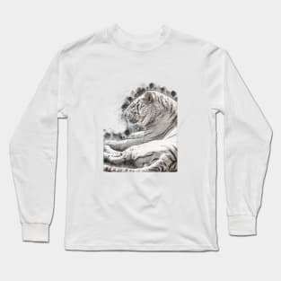 White Tiger Wild Animal Safari Africa Feline Jungle Long Sleeve T-Shirt